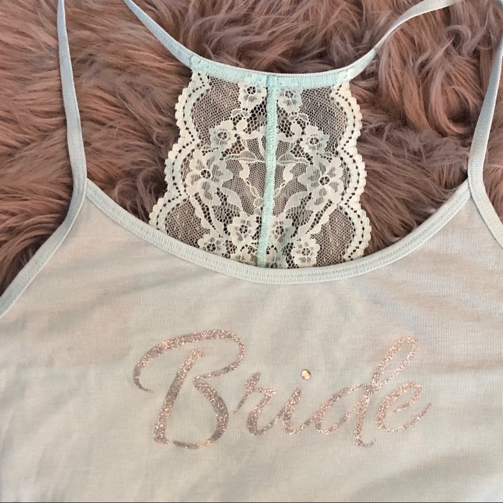 BRIDE Camisole Aqua Teal Lace Tank Top Sz M